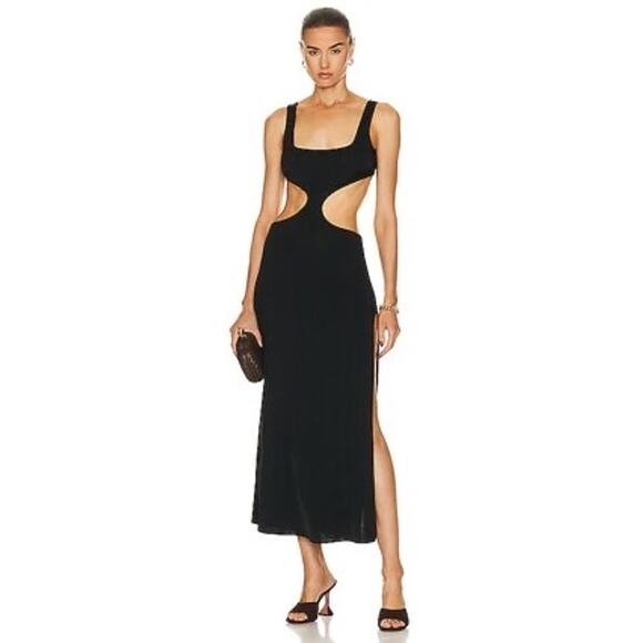 AGENT PROVOCATEUR Black & Gold cut out midi Christiana Cover Up Dress 6 - Picture 1 of 13
